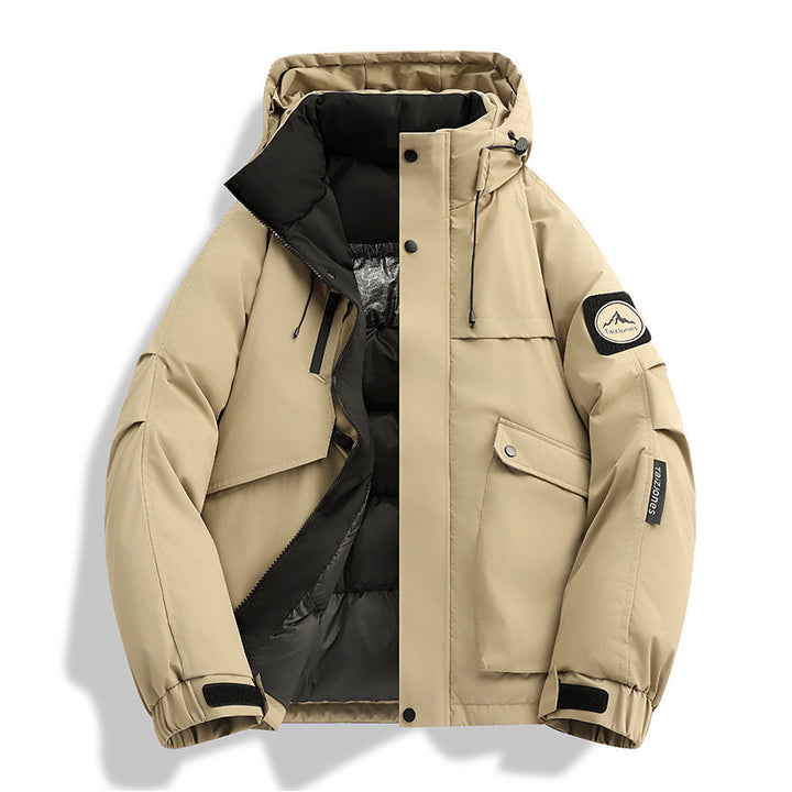 Men's padded hooded winter jacket with windproof outer shell, quilted thermal lining, and multifunctional pockets Mune Fashion