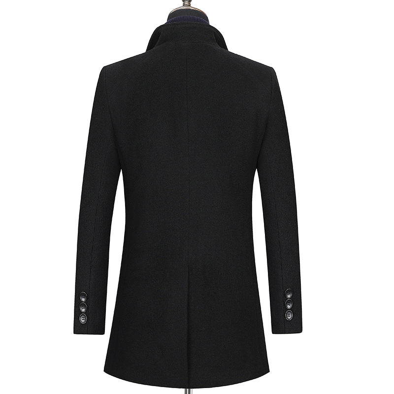 Men's slim fit wool blend coat with shirt collar, lightweight thermo lining and hidden button placket Mune Fashion