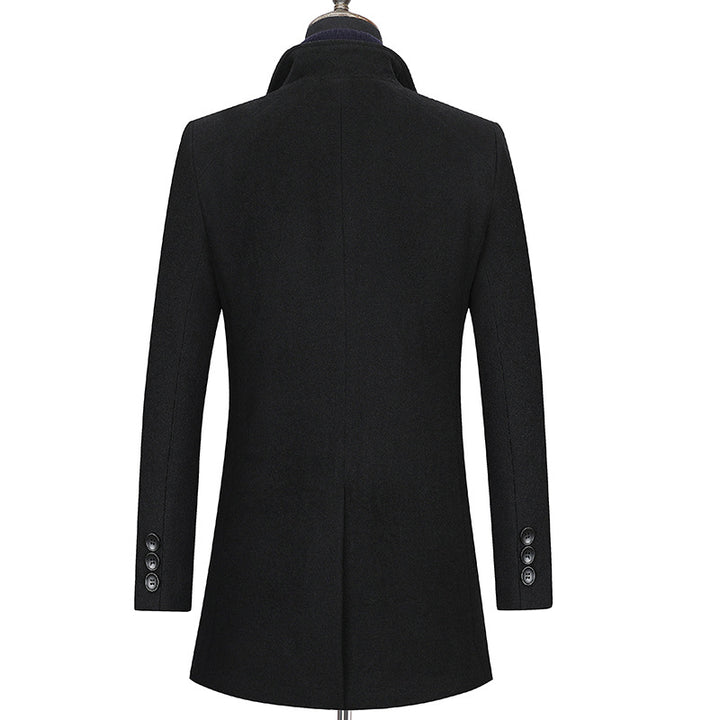 Men's slim fit wool blend coat with shirt collar, lightweight thermo lining and hidden button placket Mune Fashion