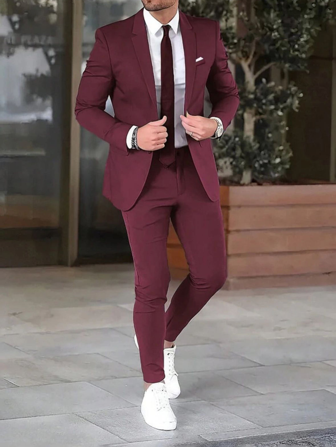 Men's modern evening jacket with slim silhouette and slim-cut suit pants Mune Fashion