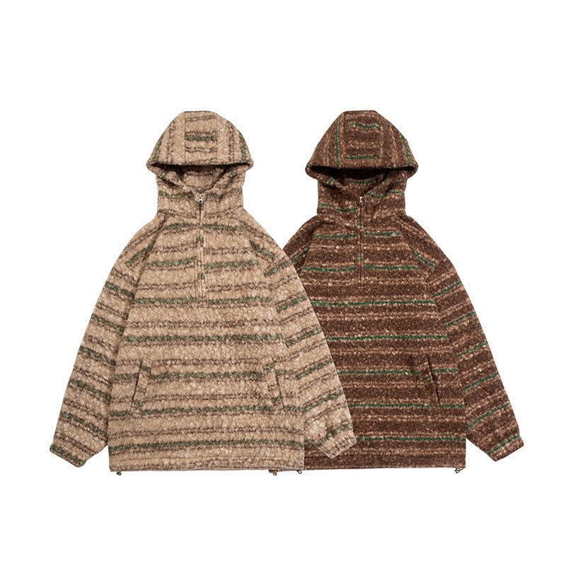 Unisex knit hoodie in oversized cut with half zipper Mune Fashion