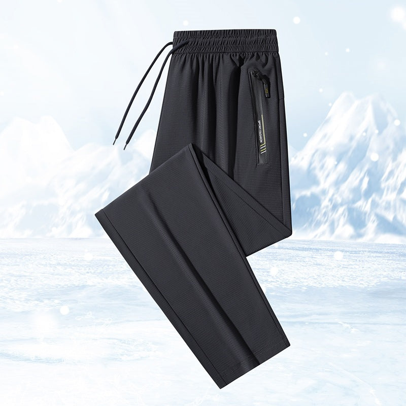 Men's functional pants with elastic waistband and practical zip pockets Mune Fashion