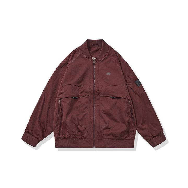 Unisex Short Cut Boxy Bomber Jacket in Utility Look with Front Zip, Flap Pockets and Ribbed Cuffs Mune Fashion