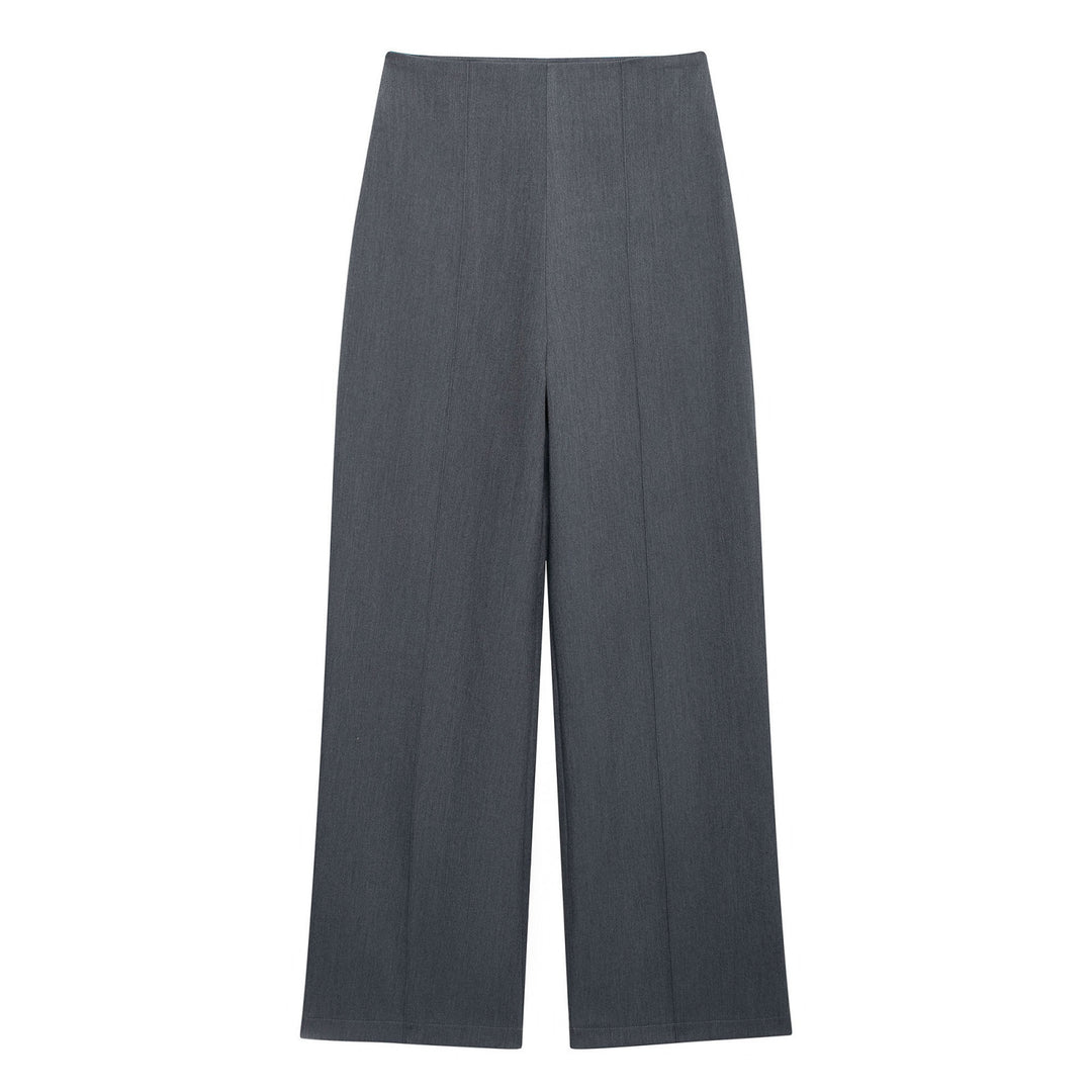 Women's high-waisted, wide-cut suit pants with crease Drune