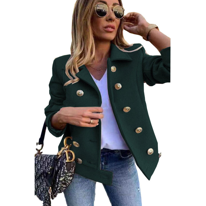 Women's short coat with double-breasted decorative buttons and tailored fit Mune Fashion