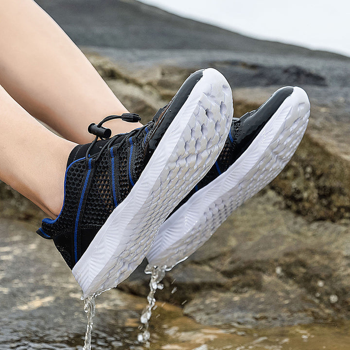 Women’s breathable mesh sneakers with drawstring closure, ultra-light EVA flex sole and padded heel collar Mune Fashion