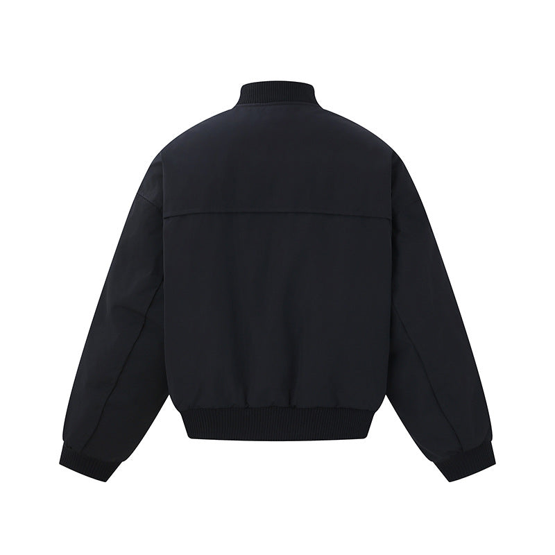 Men's short-cut technical bomber jacket with diagonal zip pockets and ribbed cuffs Mune Fashion