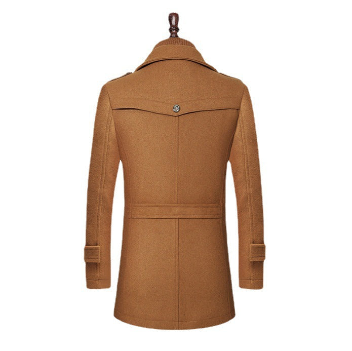 Men's coat made of wool blend with integrated zip inner layer and epaulets Mune Fashion