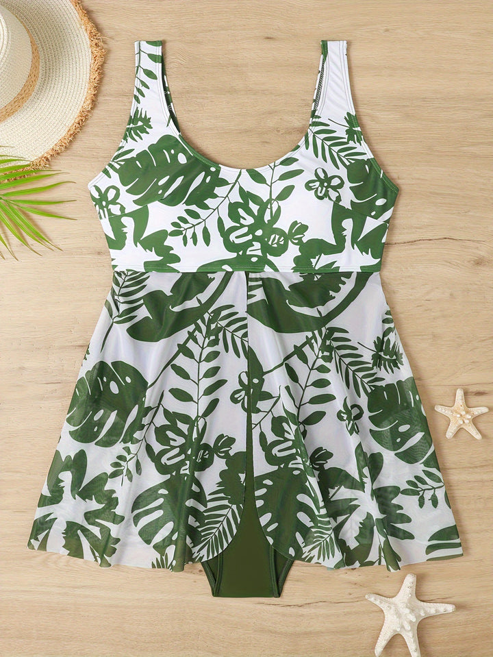Women's swimsuit with feminine A-line and floral pattern print Mune Fashion