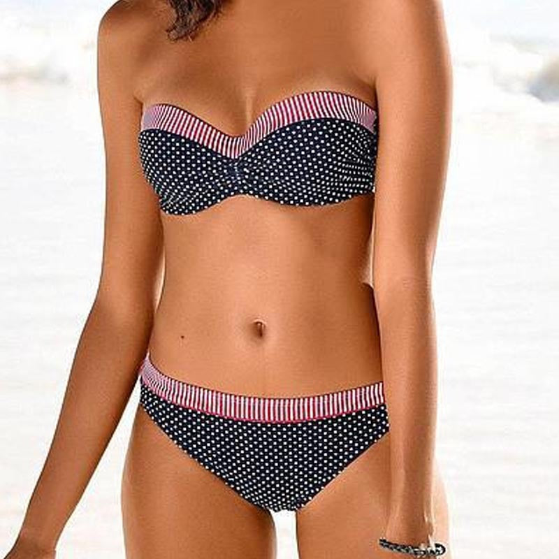 Women's bandeau bikini with padded top and reversible bottom Mune Fashion