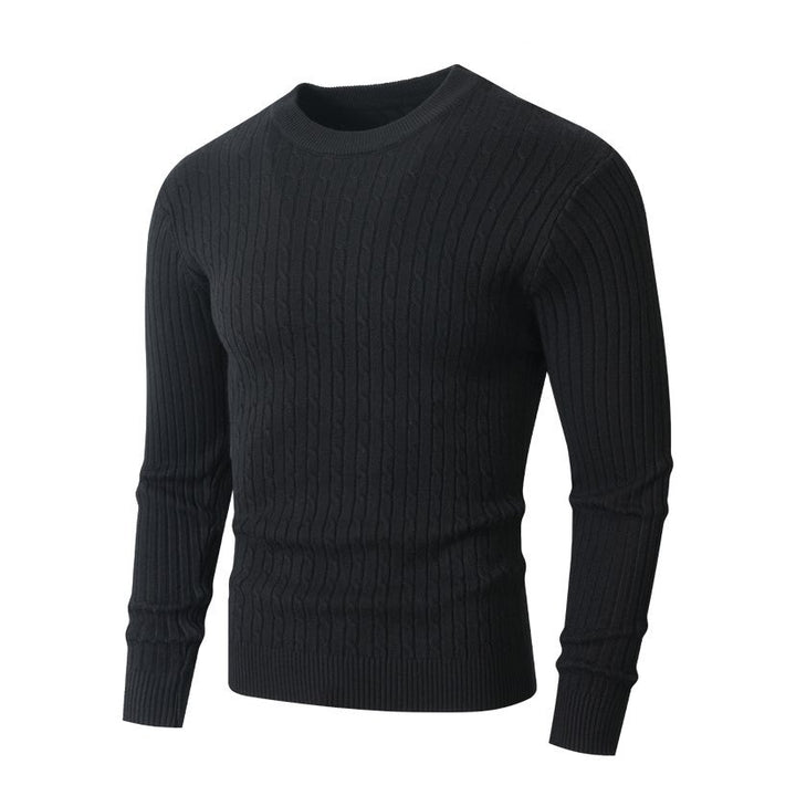 Men's merino-mix fine-knit sweater with cable pattern, ribbed cuffs, and slim silhouette Mune Fashion