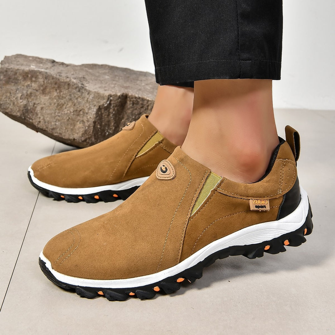 Men's slip-on sneaker in suede look with profiled outdoor sole Mune Fashion