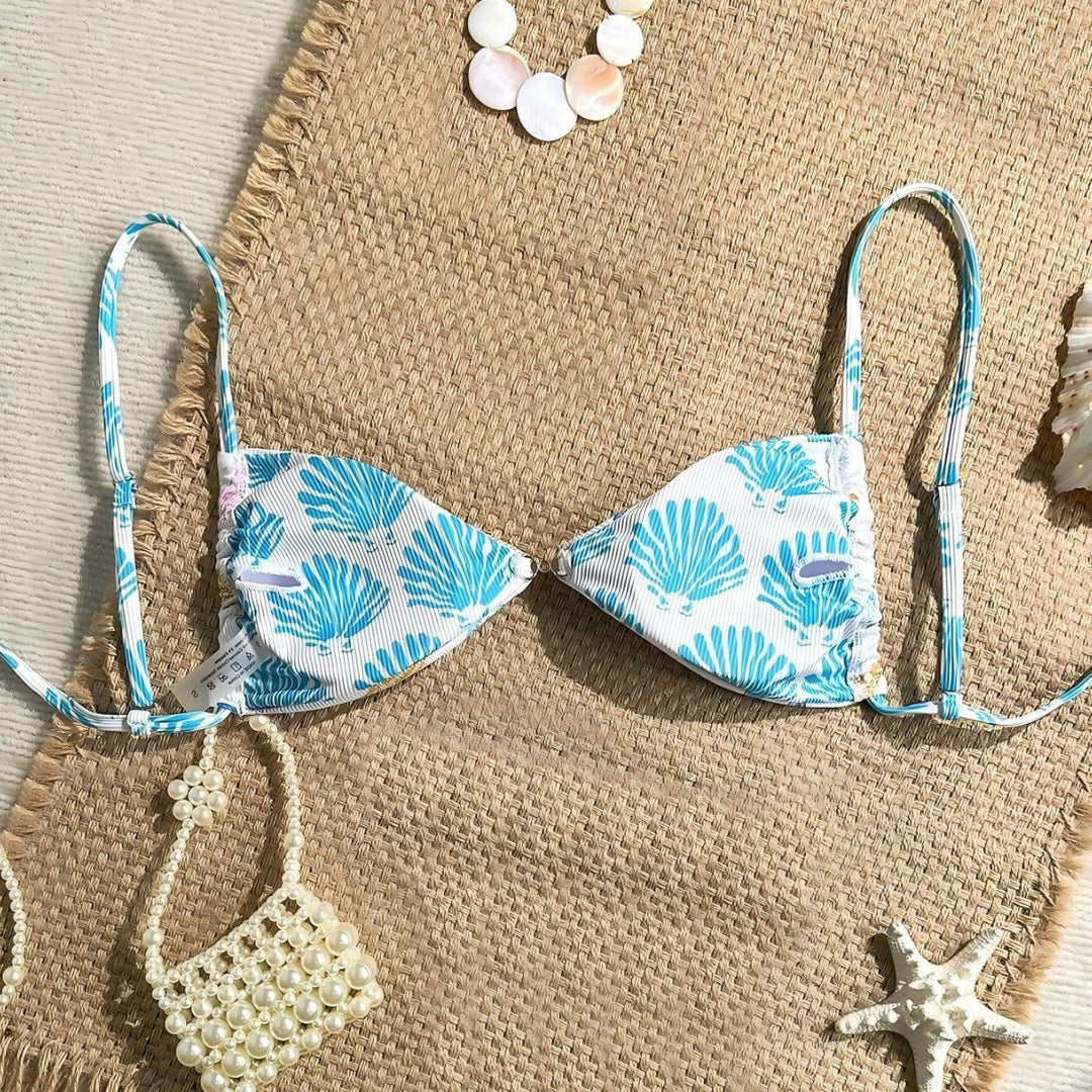 Women's Triangle Bikini with Maritime Star Pattern Mune Fashion