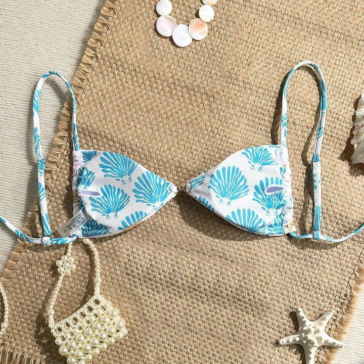 Women's Triangle Bikini with Maritime Star Pattern Mune Fashion
