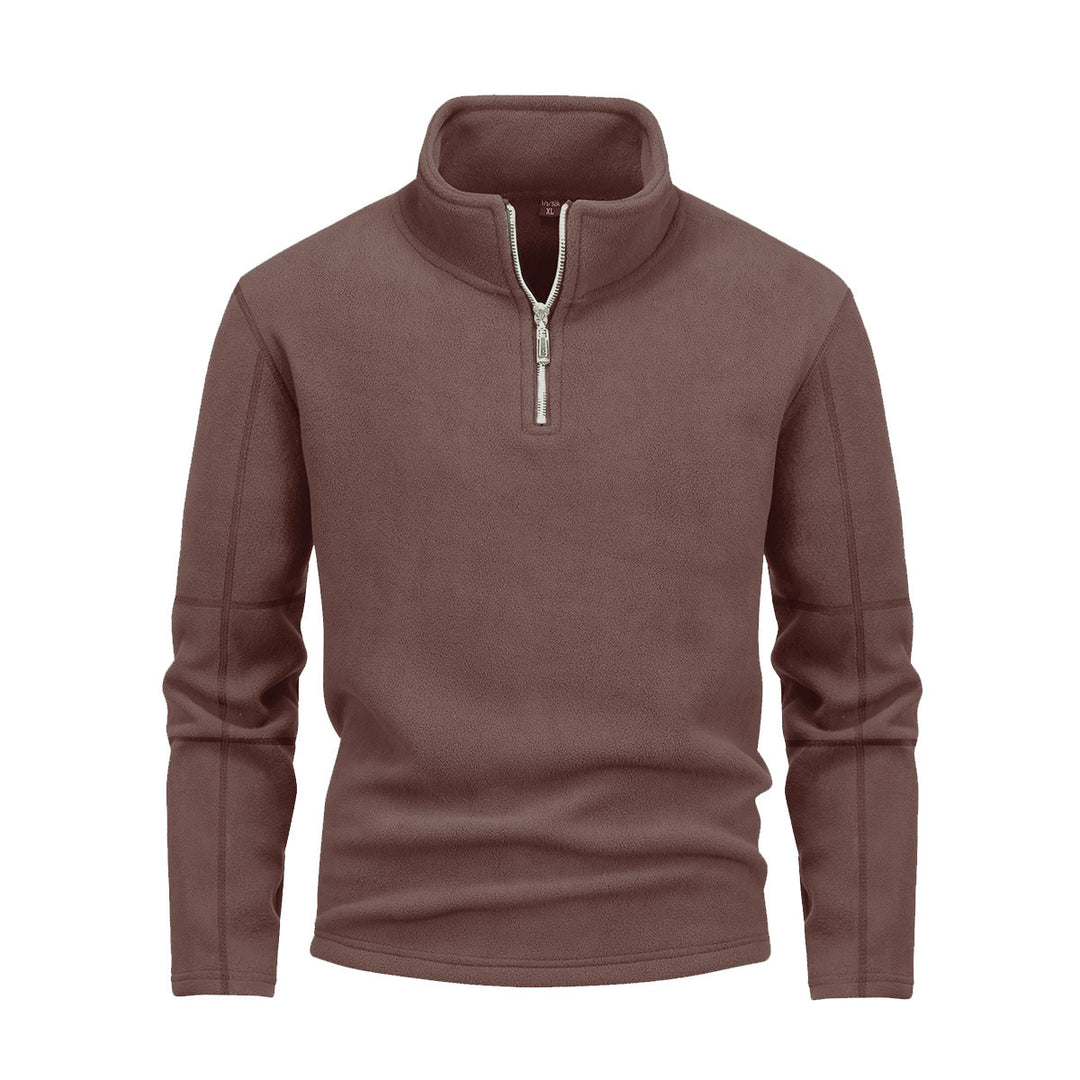 Men's Nano Fleece Half-Zip Pullover with Stand-Up Collar and Fluffy Microfleece Quality Mune Fashion