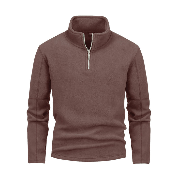 Men's Nano Fleece Half-Zip Pullover with Stand-Up Collar and Fluffy Microfleece Quality Mune Fashion