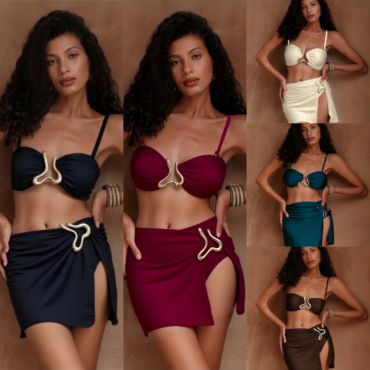 Women's bikini set with elegant wrap skirt and fashionable design Mune Fashion