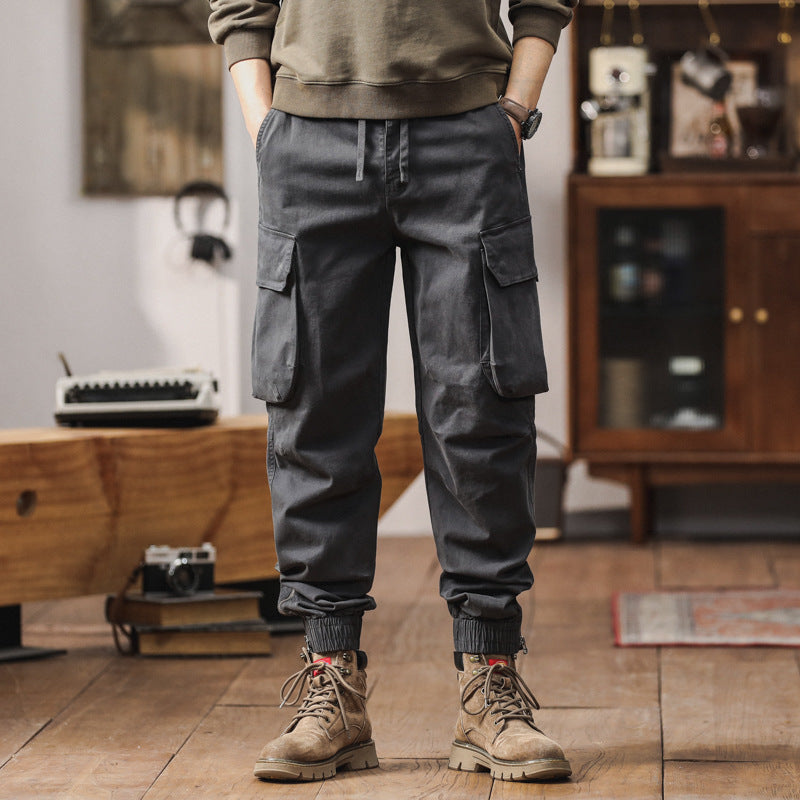 Herren Cargo-Jogginghose mit Mehrfach-Taschen, Tunnelzug und elastischen Bündchen Mune Fashion