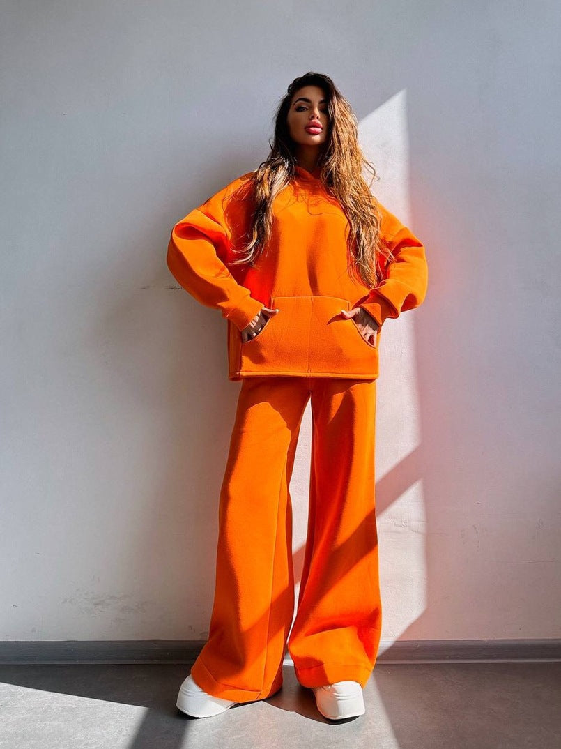 Ladies Cool Oversized Hoodie and Wide Leisure Pants Mune