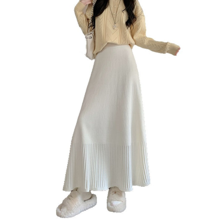 Ladies Elegant Pleated Maxi Skirt Mune Fashion