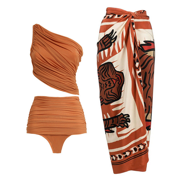 Women's stylish two-piece bikini set with elegant wrap skirt Mune Fashion