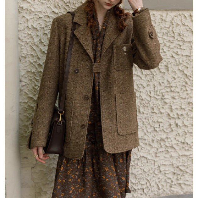 Women Stylish Wool Jacket Mune Fashion
