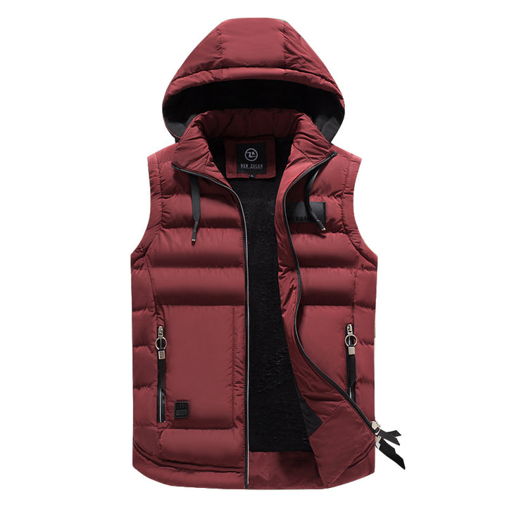 Men's hooded quilted vest with teddy lining, water-repellent shell & zippered pockets Mune Fashion