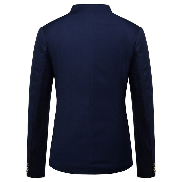 Men's slim-fit jacket with stand-up collar and decorative buttons Mune Fashion