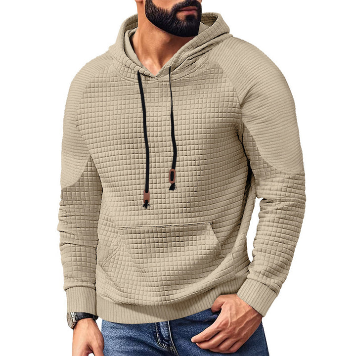 Men's quilted hoodie with square structure and kangaroo pocket Mune Fashion