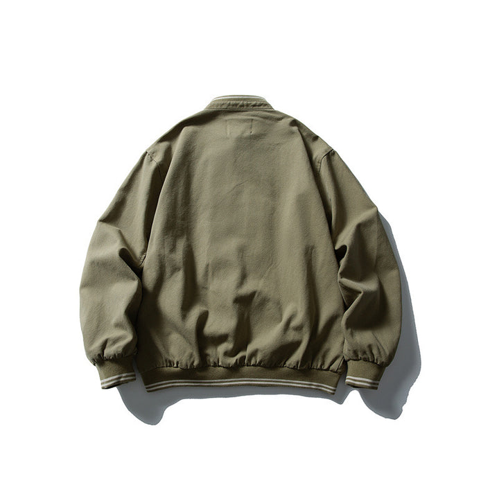 Unisex Kastig cut cotton canvas bomber jacket with stand-up collar and ribbed hem Mune Fashion