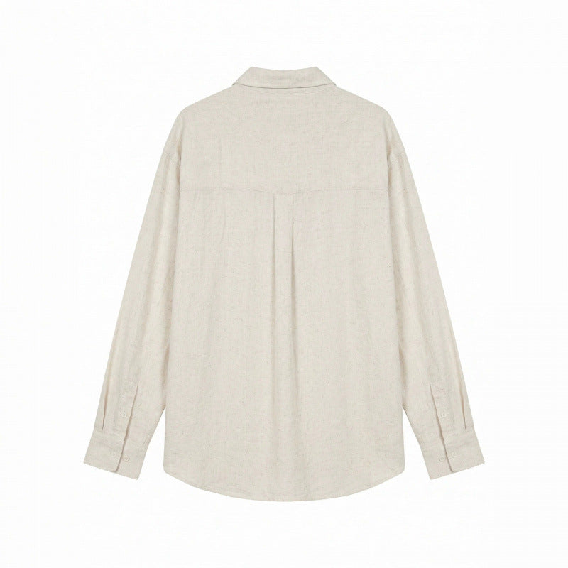 Men's Lightweight Oversized Linen Shirt with Kent Collar and Rounded Hem Mune Fashion