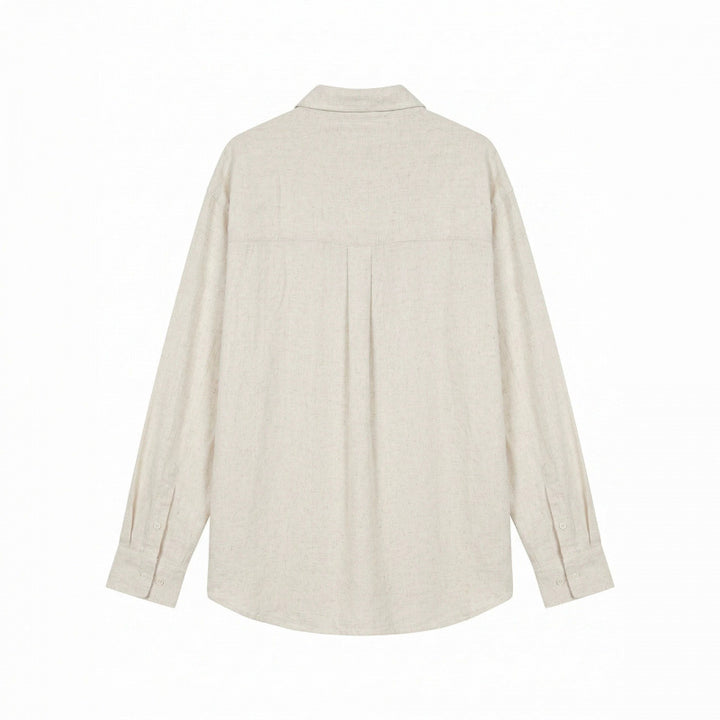 Men's Lightweight Oversized Linen Shirt with Kent Collar and Rounded Hem Mune Fashion