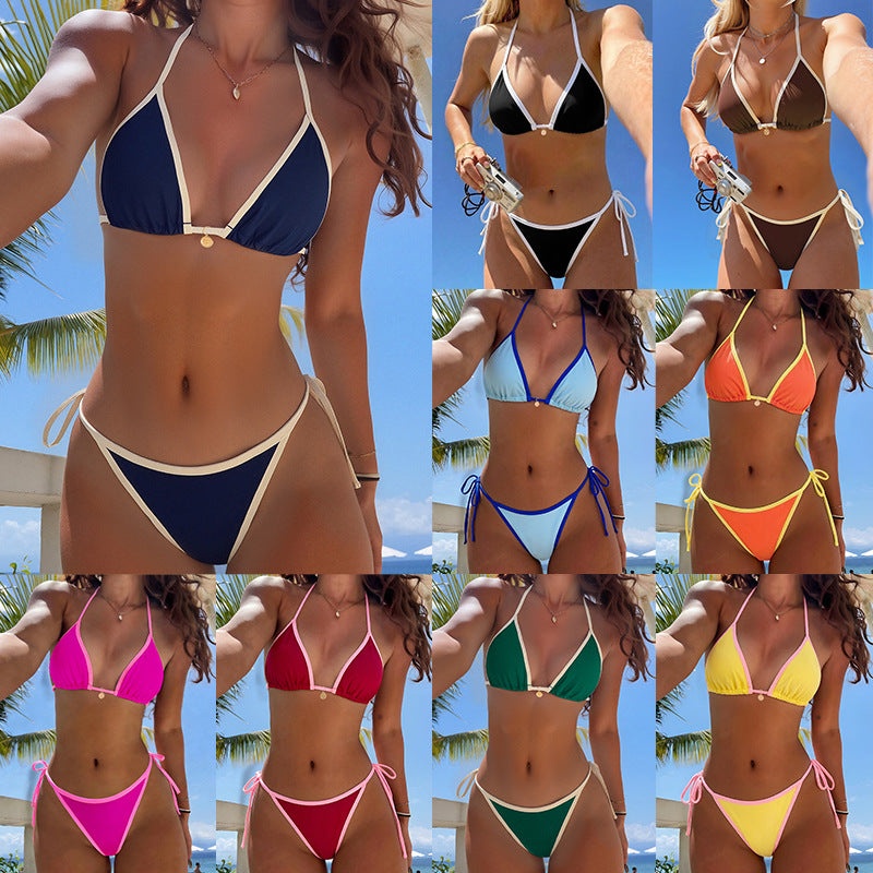 Women Triangle Bikini with adjustable side straps Mune Fashion