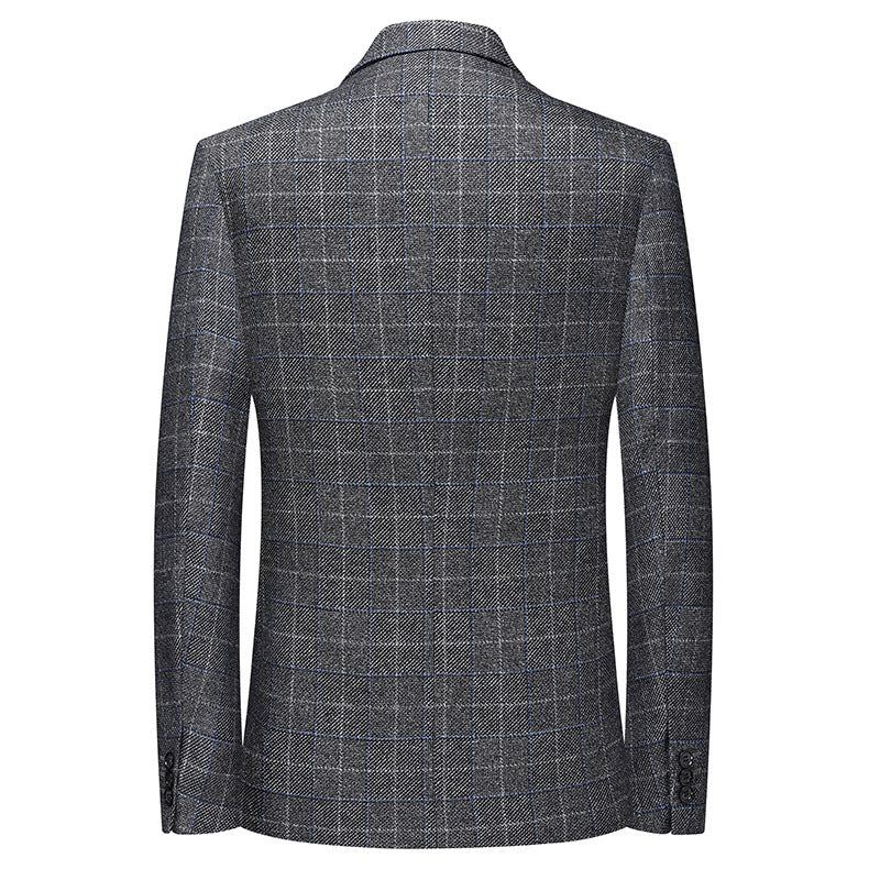 Men's Tailored Business Blazer with Glencheck and Light Lining Mune Fashion