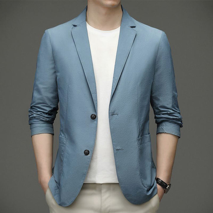 Men's Lightweight Unstructured Jersey Blazer with Stretch and Patch Pockets Mune Fashion