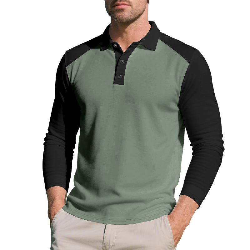 Men's long-sleeved raglan polo made of functional jersey with sporty button placket Mune Fashion