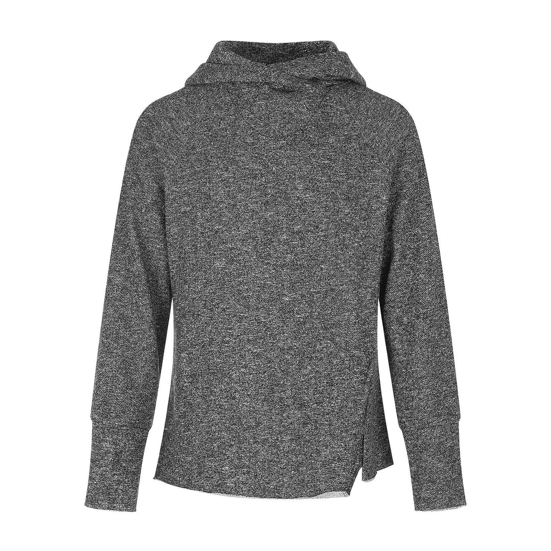 Women’s finely textured knit sweater with funnel neck, raglan sleeves, and side slit Mune Fashion