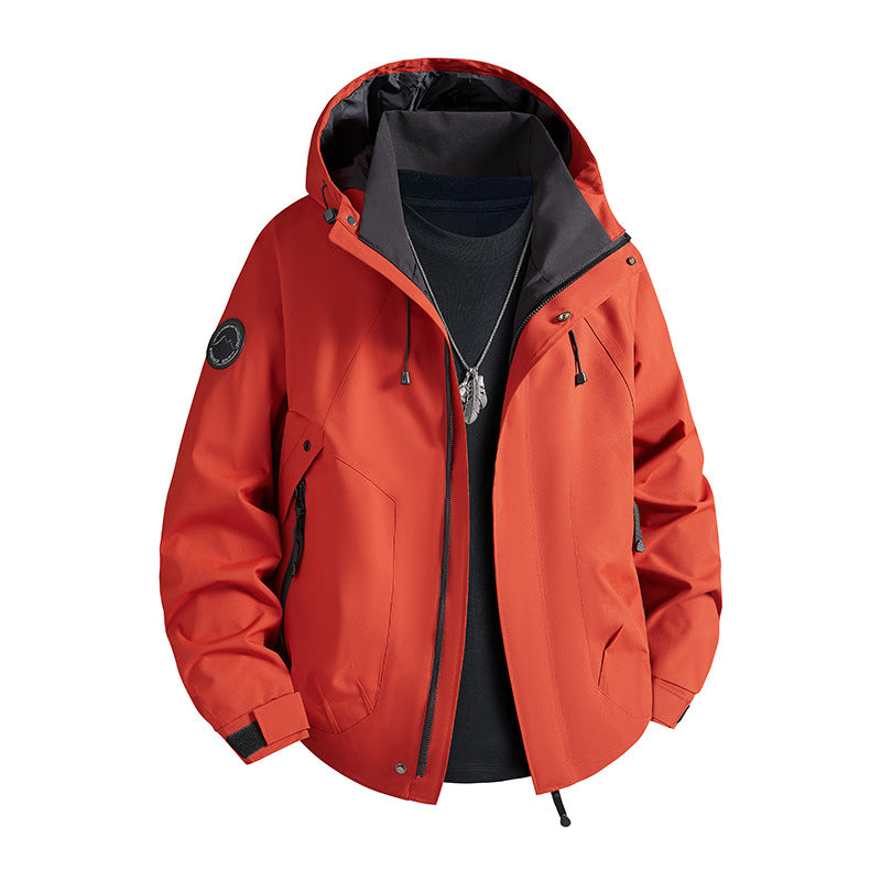 Men's waterproof softshell jacket with hood and fleece lining Mune Fashion