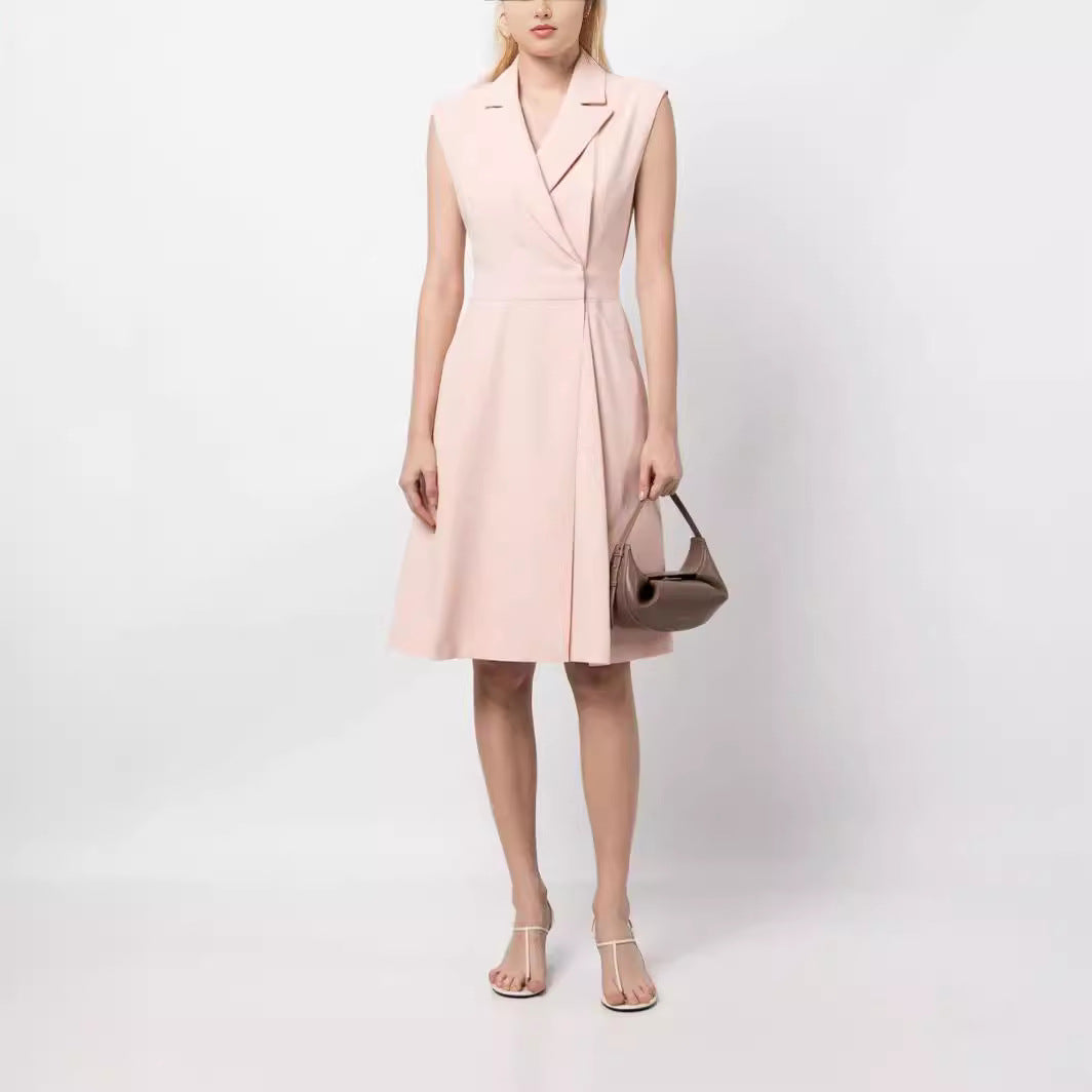 Women's Sleeveless Blazer Dress with Tailored A-Line Cut Mune Fashion