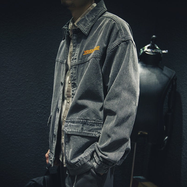 Men's Casual Denim Jacket with Fashionable Accents Mune Fashion