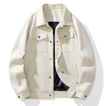 Men's overshirt made of synthetic leather with shirt collar and flap pockets Mune Fashion