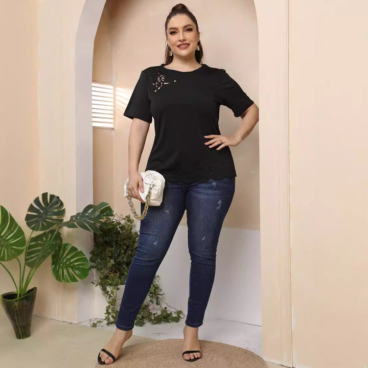 Women casual top with decorative cut Mune Fashion