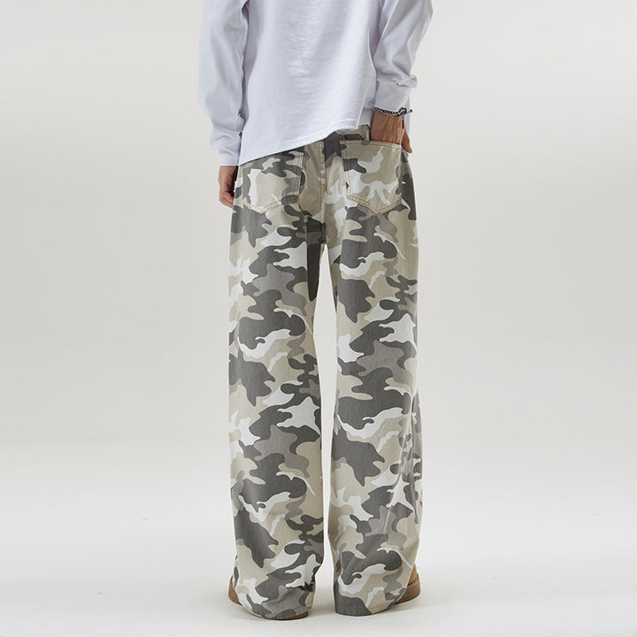 Men's Loose Camouflage Twill Pants in Oversized Baggy Cut Mune Fashion