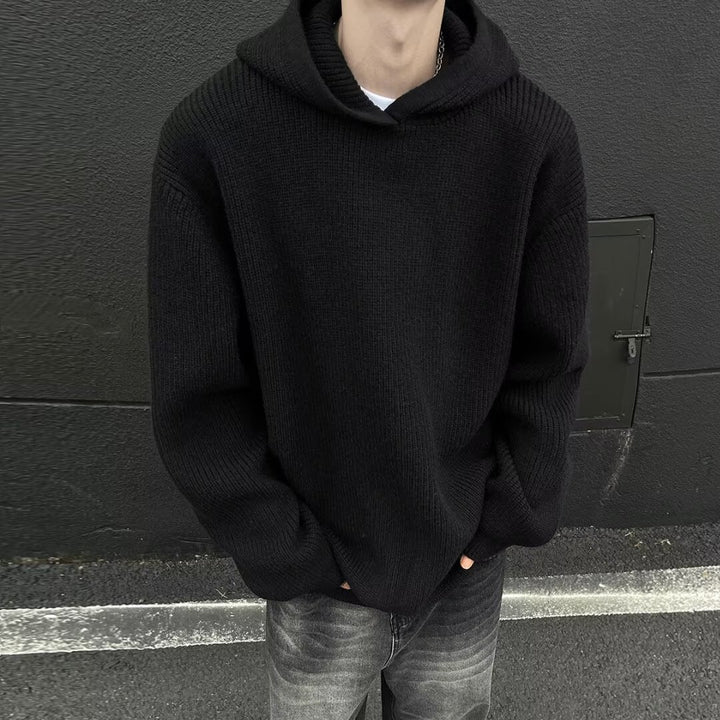 Men's Chunky Knit Sweater with Hoodie Mune Fashion