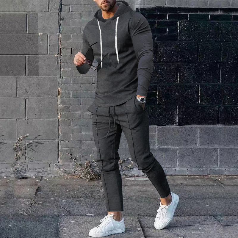 Men's two-piece hoodie lounge set with slim fit hoodie and tapered joggers Mune Fashion