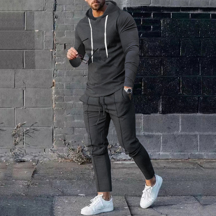 Men's two-piece hoodie lounge set with slim fit hoodie and tapered joggers Mune Fashion