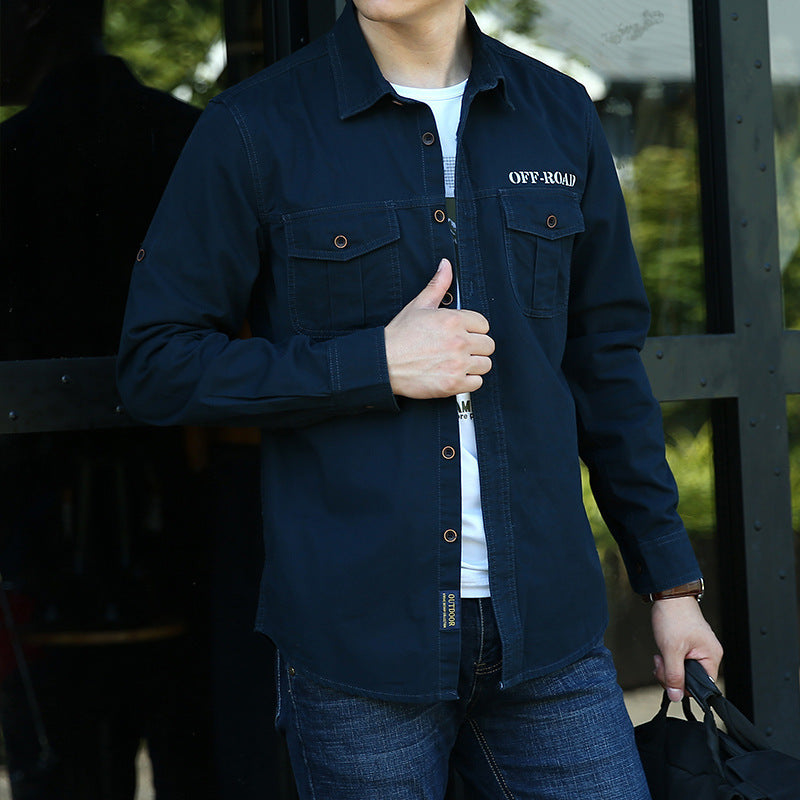 Men's cotton overshirt shirt jacket with back pleat and adjustable cuffs Mune Fashion