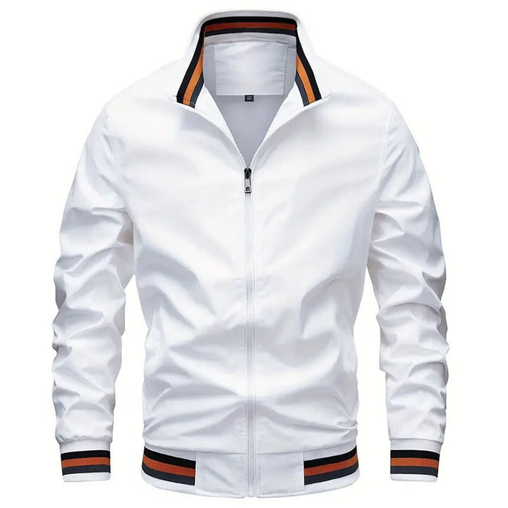 Men's lightweight bomber jacket with stand-up collar and contrast stripes Mune Fashion