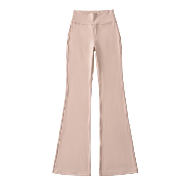 Ladies High-Waisted Flared Yoga Pants with Shaped Waist Mune Fashion