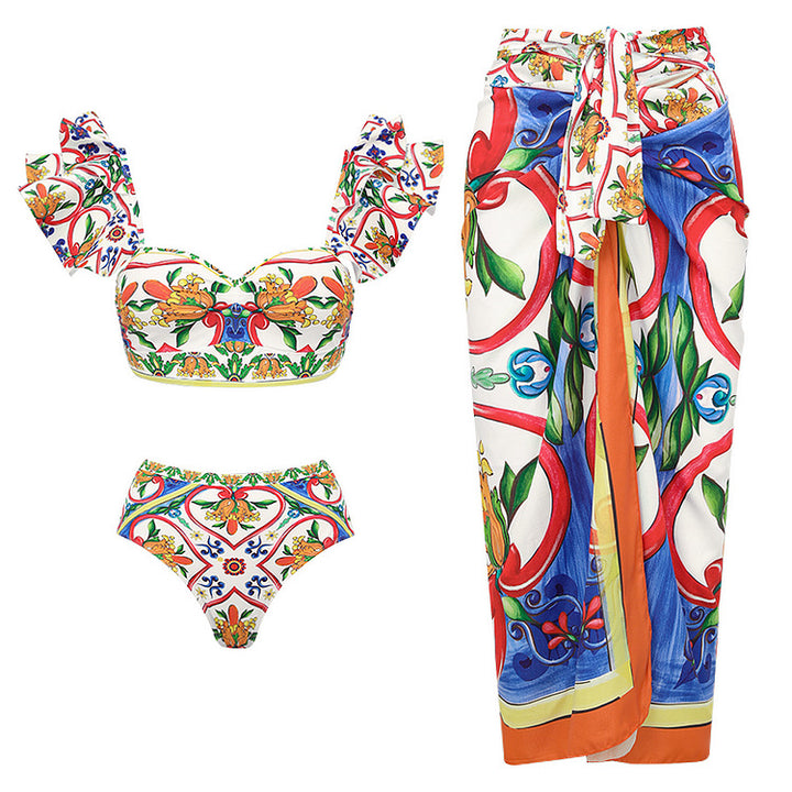 Women's Bikini Top and Wrap Skirt Set Mune Fashion